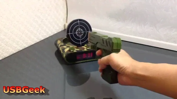 Camouflage Gun Target Alarm Clock