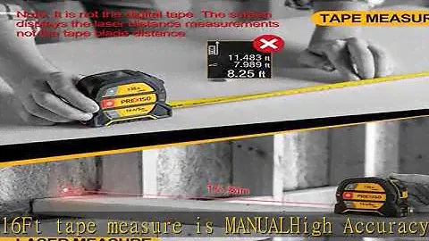 PREXISO 2-in-1 Laser Tape Measure, 135Ft Rechargeable Laser Measurement Tool & 16Ft Manual Measurin