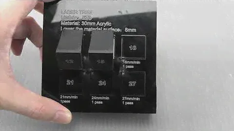 lasertree K30(30W) Cutting 30mm Acrylic Speed Test