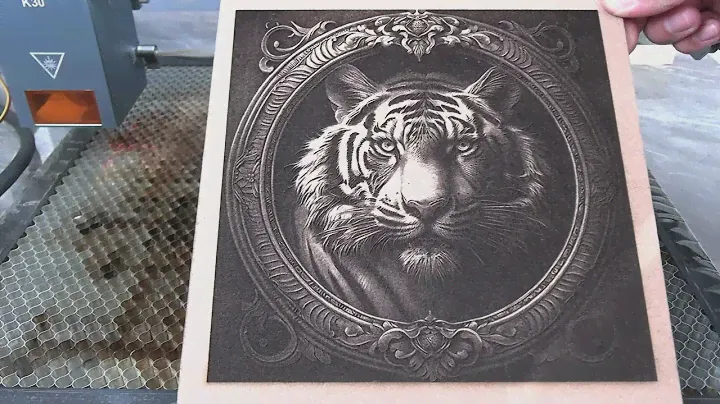 Lasertree K30 (30W+) Engraving Tiger on MDF
