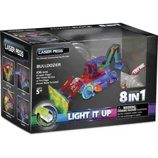 Светящийся конструктор Laser Pegs - Бульдозер 8 в 1